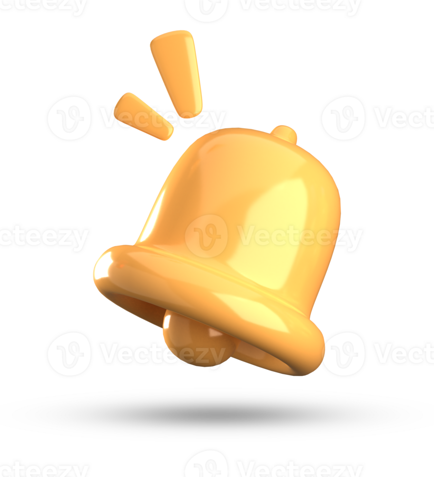 3d rendering of bell notification, 3D pastel icon set. png