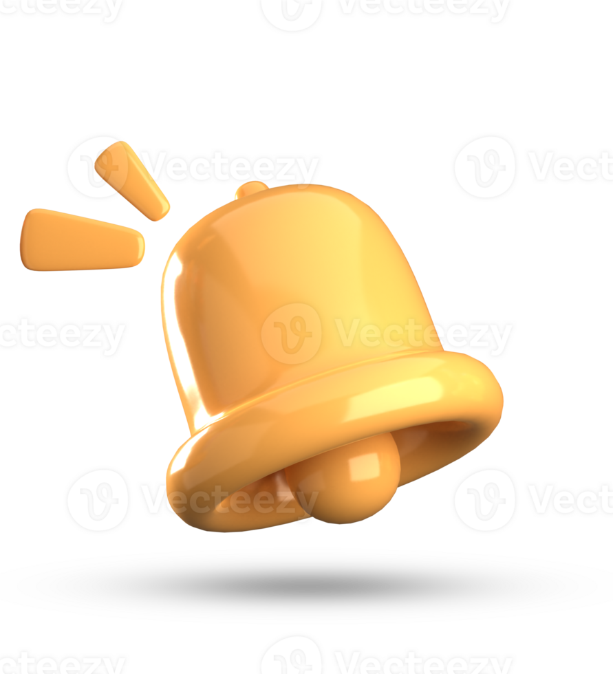 3d rendering of bell notification, 3D pastel icon set. png