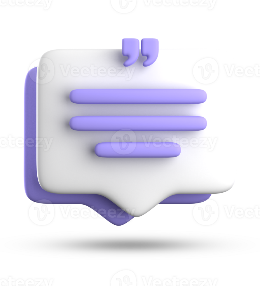 3d rendering of speech bubble for testimonial, 3D pastel icon set. png