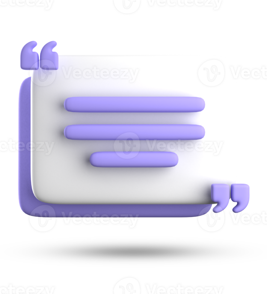 3d rendering of speech bubble for testimonial, 3D pastel icon set. png
