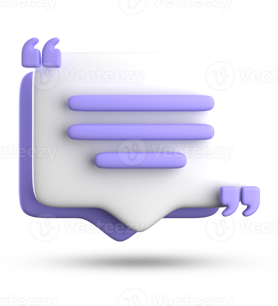 3d rendering of speech bubble for testimonial, 3D pastel icon set. png