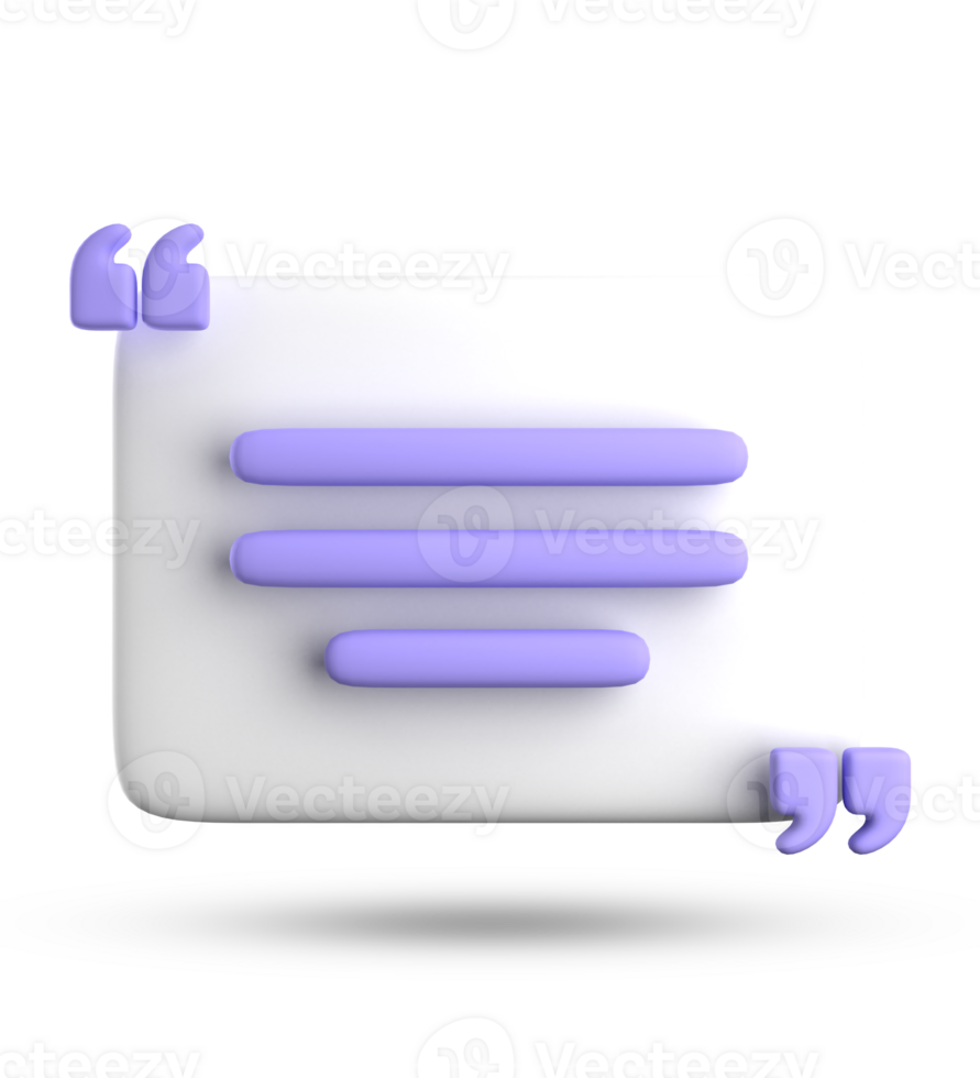 3d rendering of speech bubble for testimonial, 3D pastel icon set. png