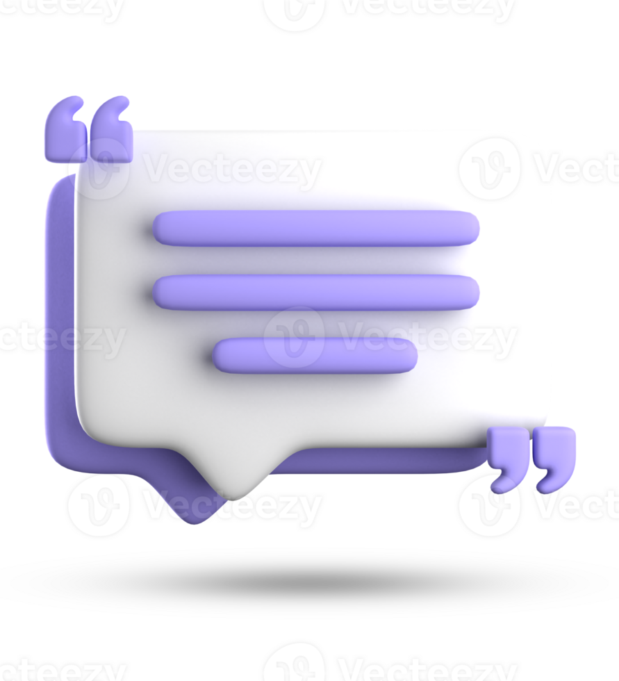 3d renderen van toespraak bubbel voor getuigenis, 3d pastel icoon set. png