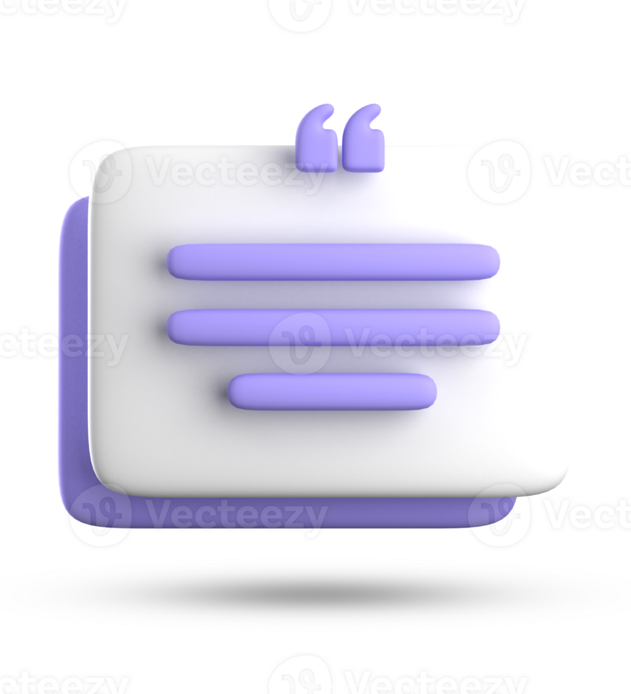 3d rendering of speech bubble for testimonial, 3D pastel icon set. png