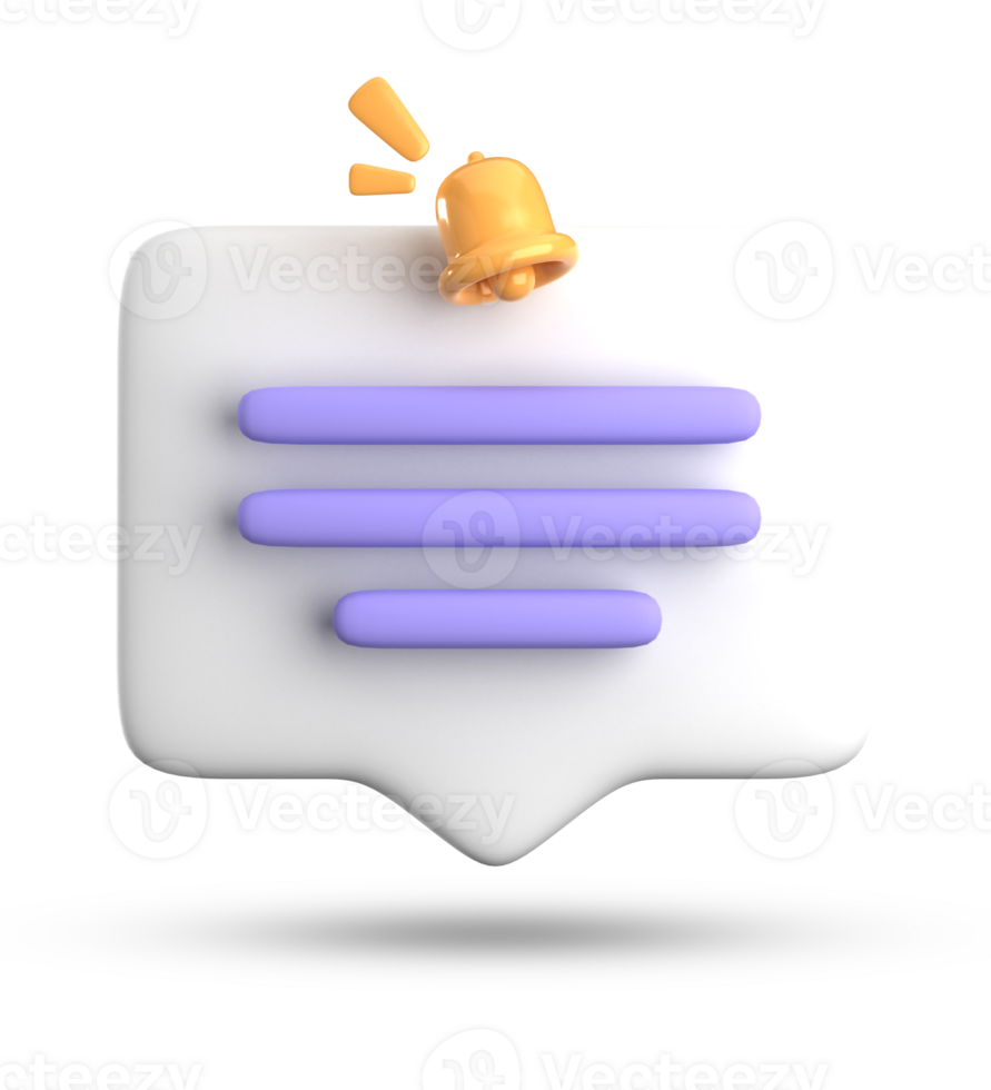 3d rendering of speech bubble for testimonial, 3D pastel icon set. png