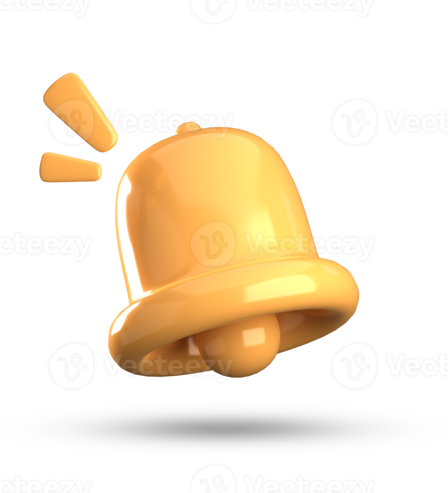 3d rendering of bell notification, 3D pastel icon set. png