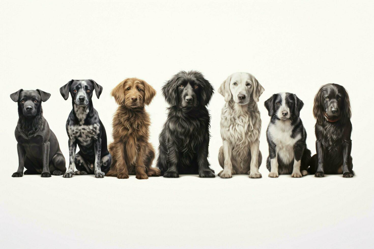 photo dog on a plain white background. ai generated