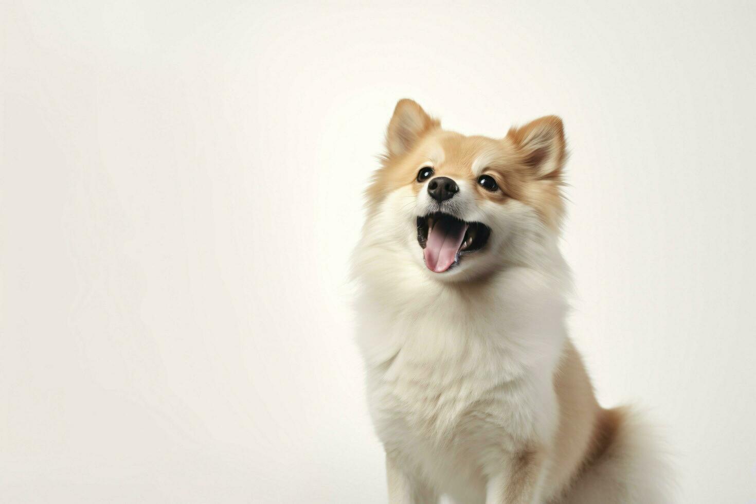 photo dog on a plain white background. ai generated