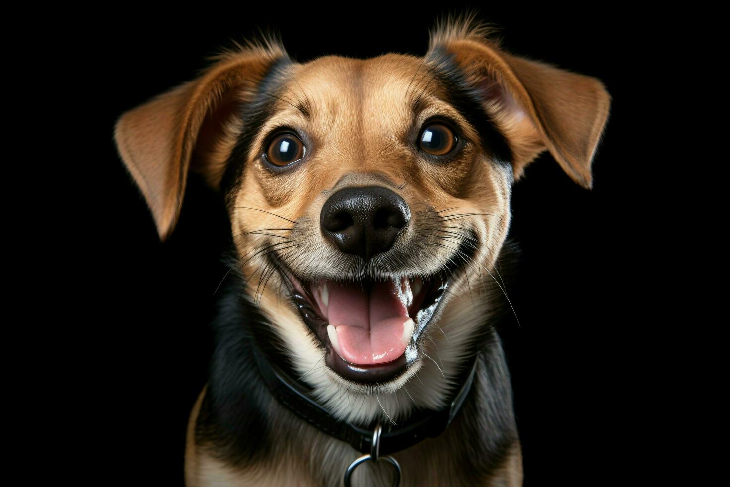 foto perro en un llanura blanco antecedentes. ai generado