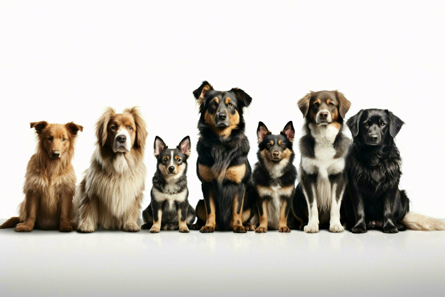 photo dog on a plain white background. ai generated