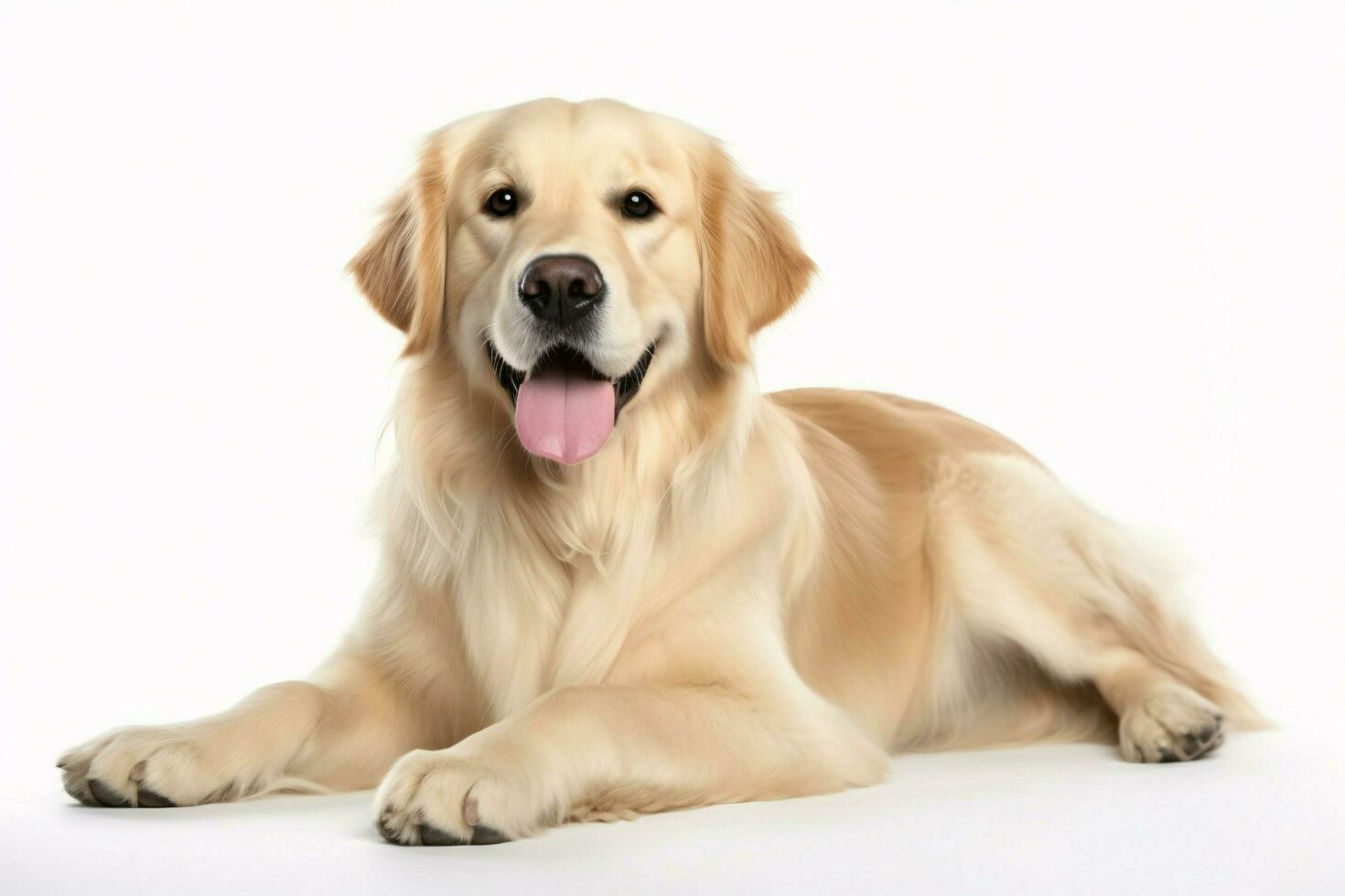 photo dog on a plain white background. ai generated