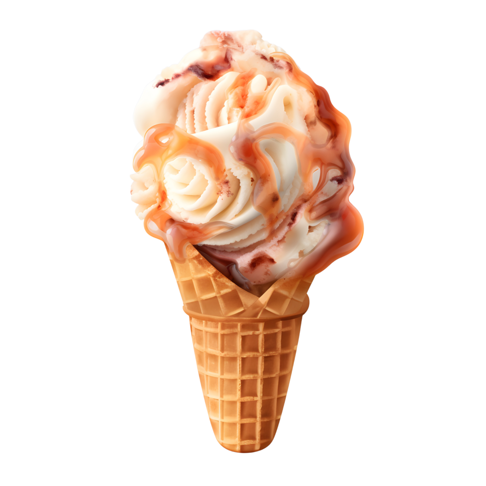 Ice cream cones isolated on transparent. AI Generated 33027084 PNG