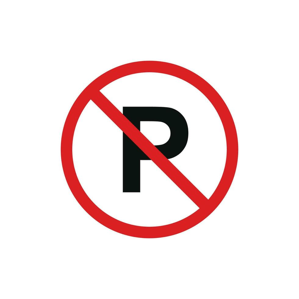 No estacionamiento firmar símbolo aislado en blanco antecedentes vector