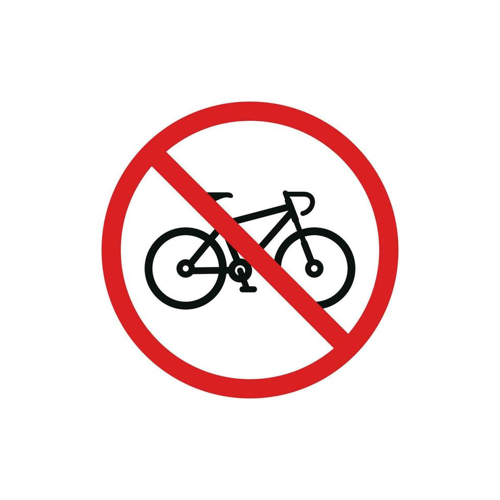 No bicicleta icono firmar símbolo aislado en blanco antecedentes vector