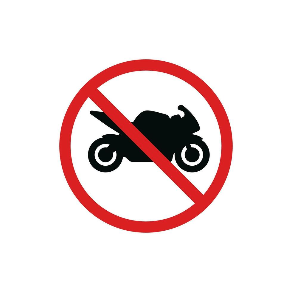 No motorcycle sign symbol isolated on white background vector