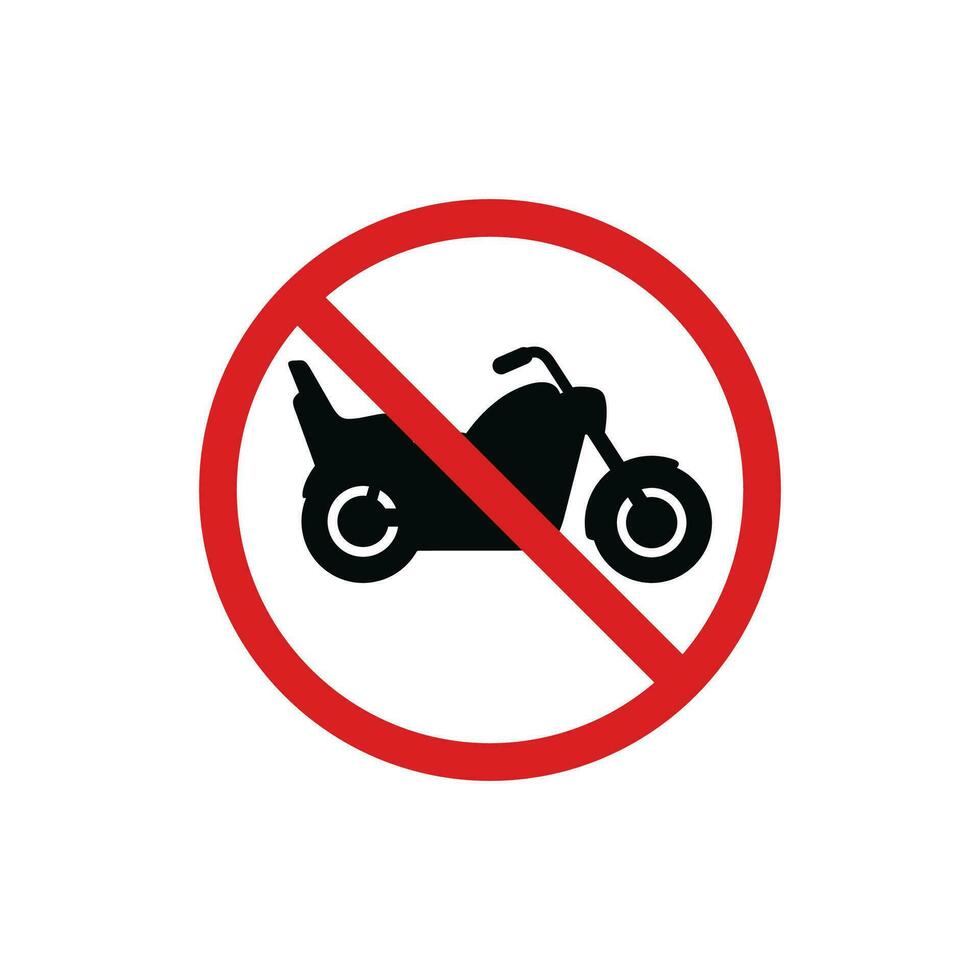 No motorcycle sign symbol isolated on white background vector