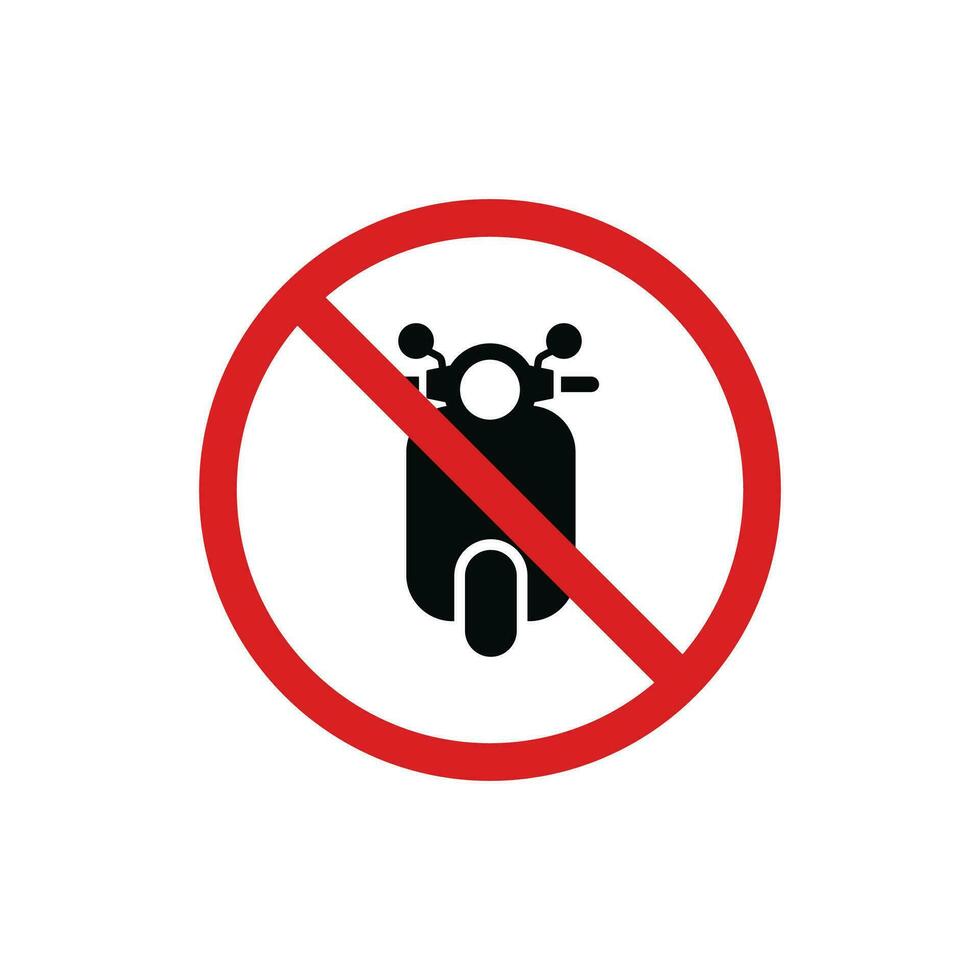 No motorcycle sign symbol isolated on white background vector