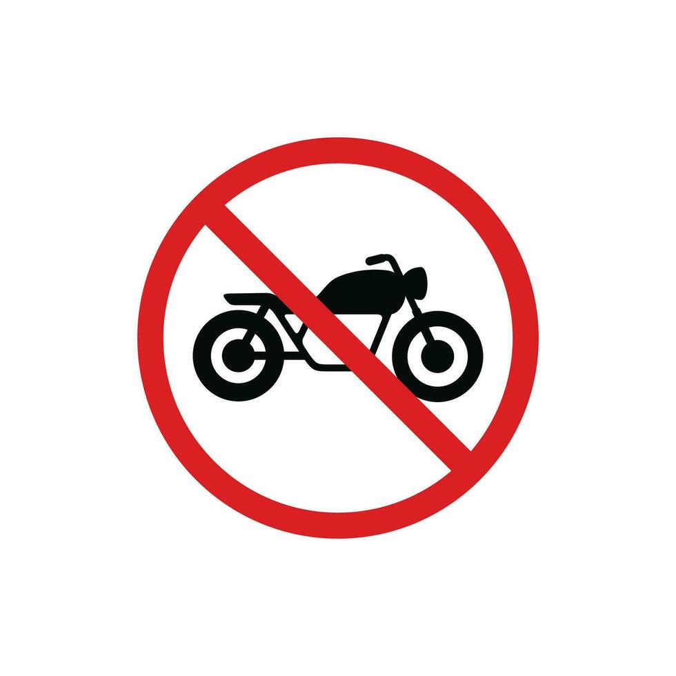 No motorcycle sign symbol isolated on white background vector