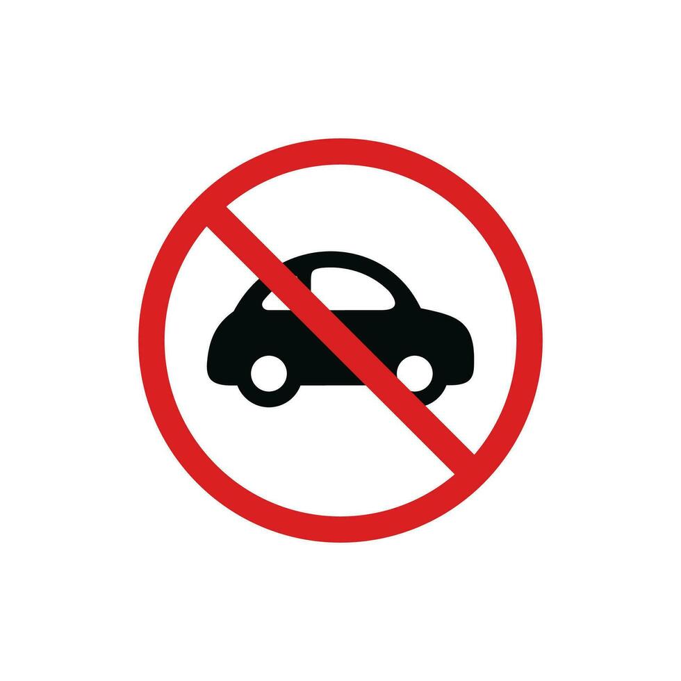 No coche icono firmar símbolo aislado en blanco antecedentes. No vehículos permitido icono vector