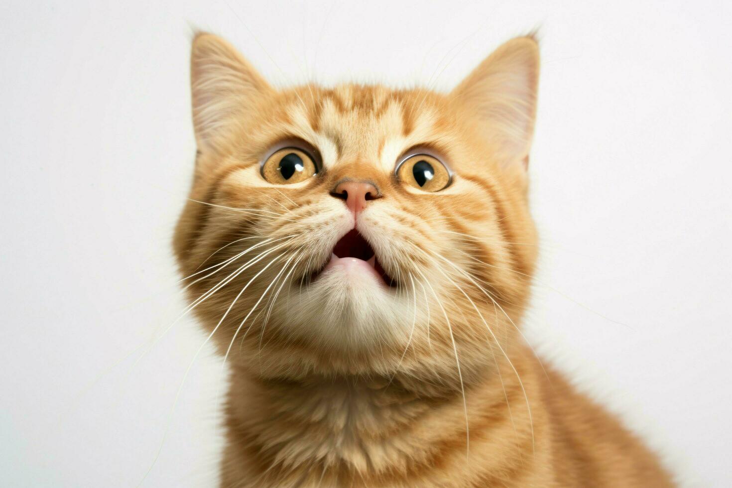 photo of a cat on a plain white background. ai generated