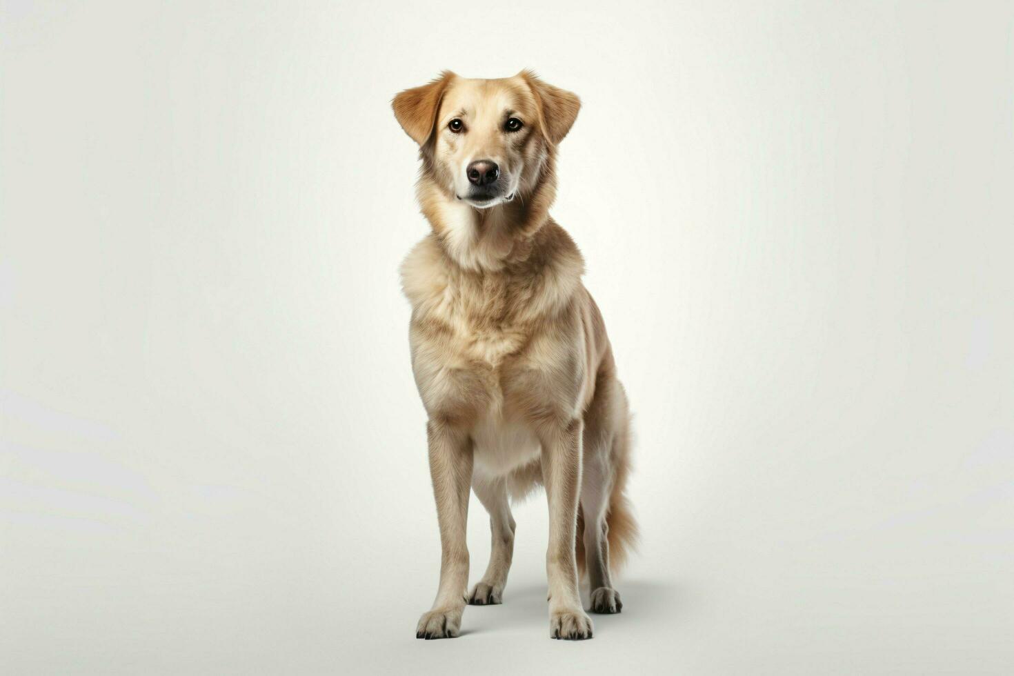 photo dog on a plain white background. ai generated