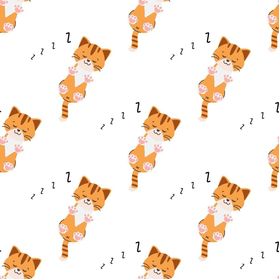 Seamless pattern kitty cat  sleeping together vector