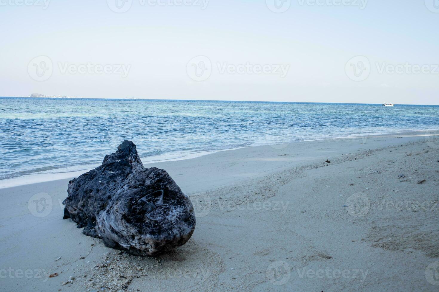 Panorama of a beautiful white sand beach photo