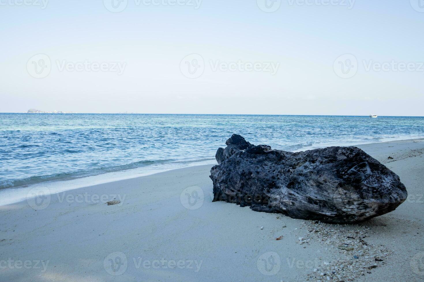 Panorama of a beautiful white sand beach photo