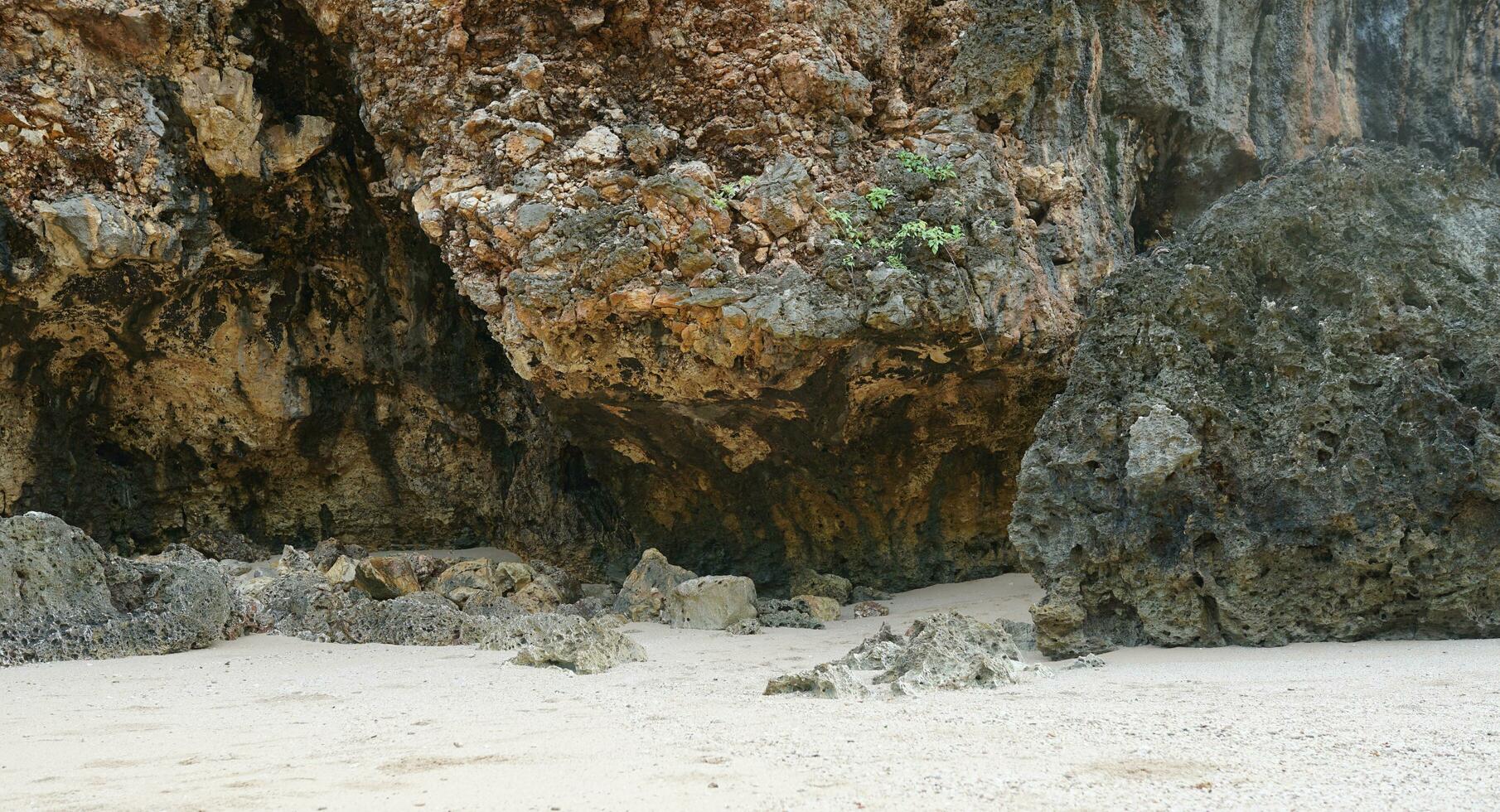 panoramic views of the beach, coral mountains photo