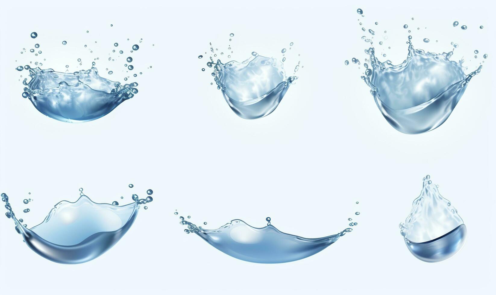 The water crown splashes with drops.Generative AI photo