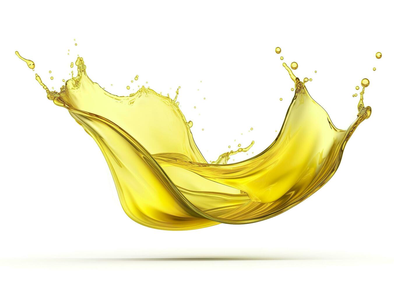 Olive or engine oil splash, cosmetic serum liquid isolated on white background. Generative AI photo