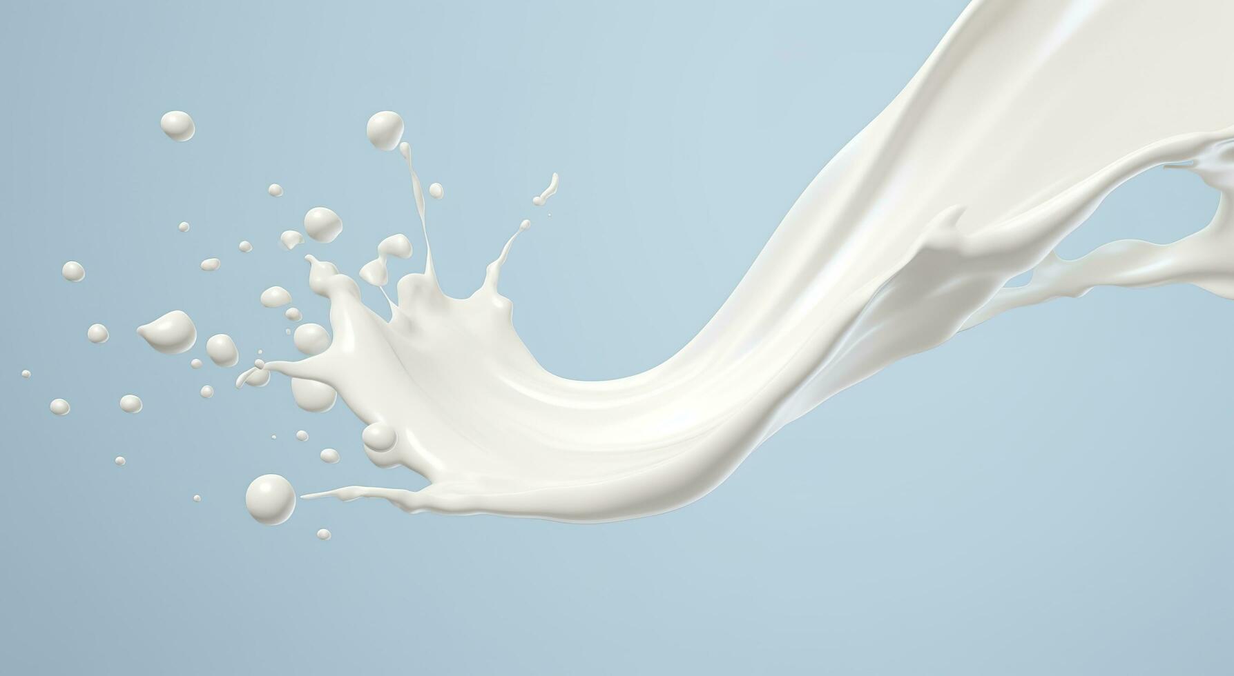 White milk splash isolated on background, liquid or Yogurt splash,  3d illustration. Generative AI photo