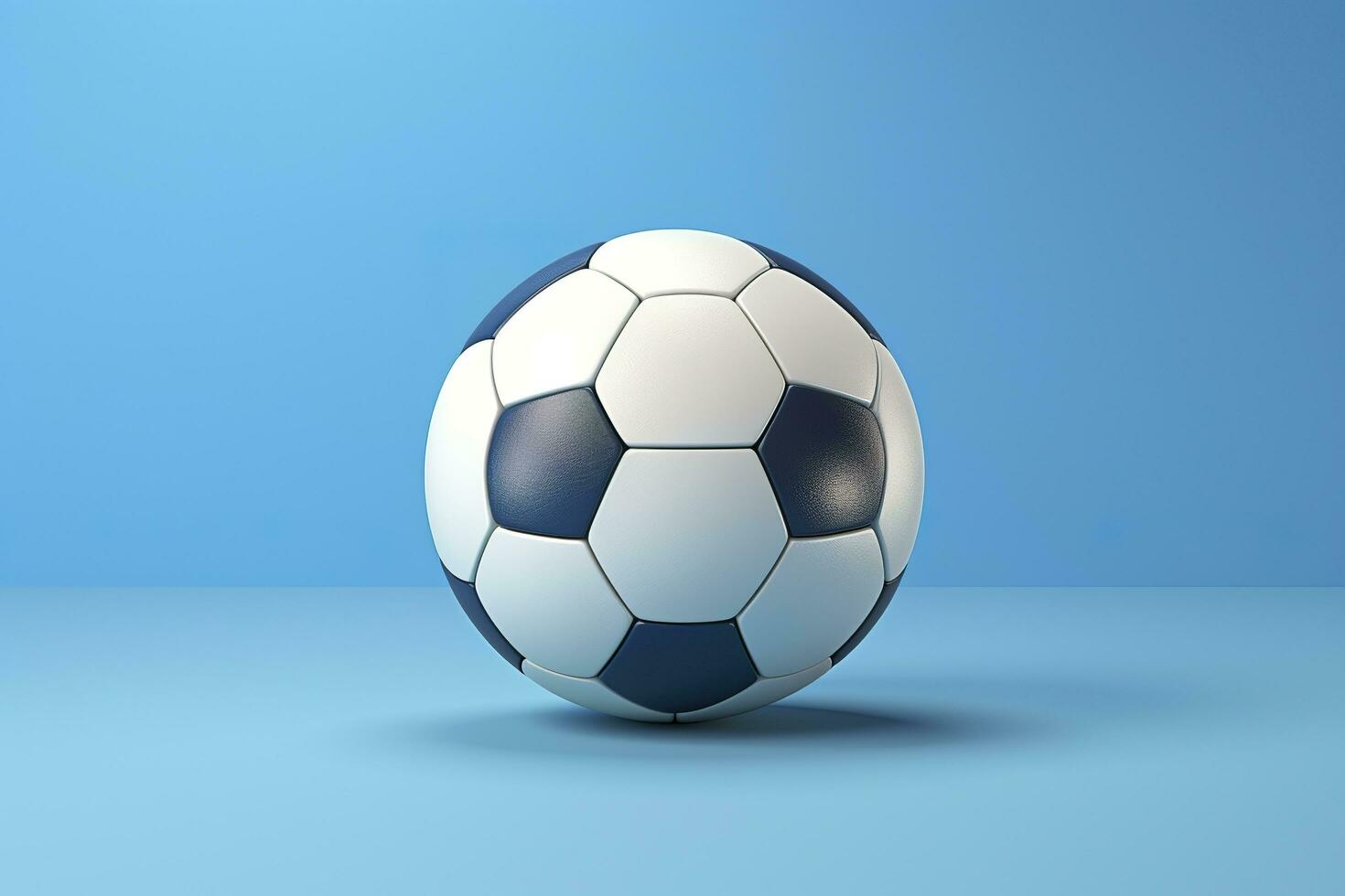 soccer ball on light blue background. Generative AI photo