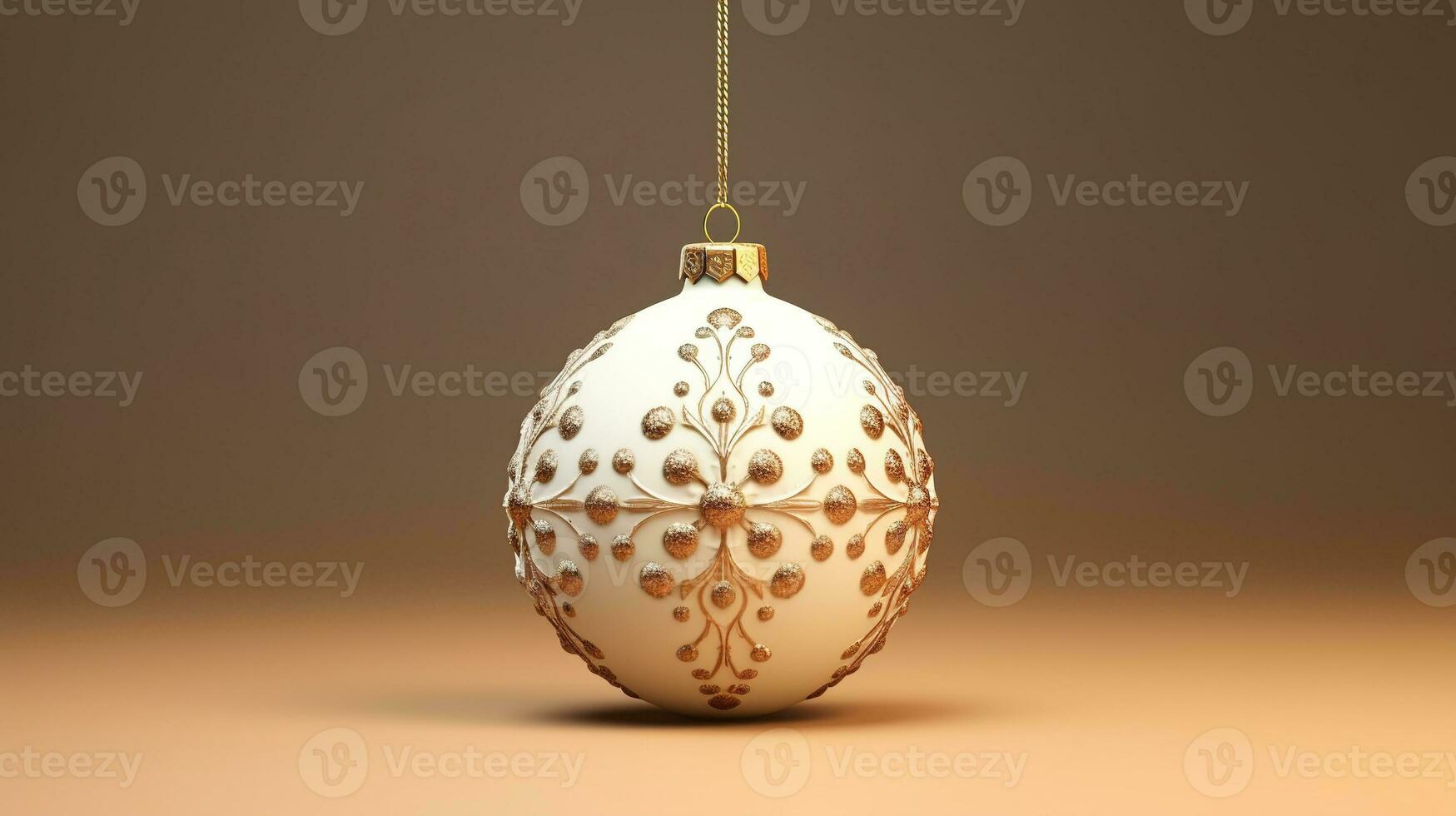 Detailed Christmas Bauble with Pattern Isolated on the Minimalist Background photo