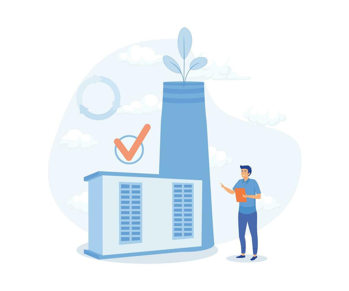 circular economía, sostenible económico crecimiento con renovable energía y natural recursos. plano vector moderno ilustración