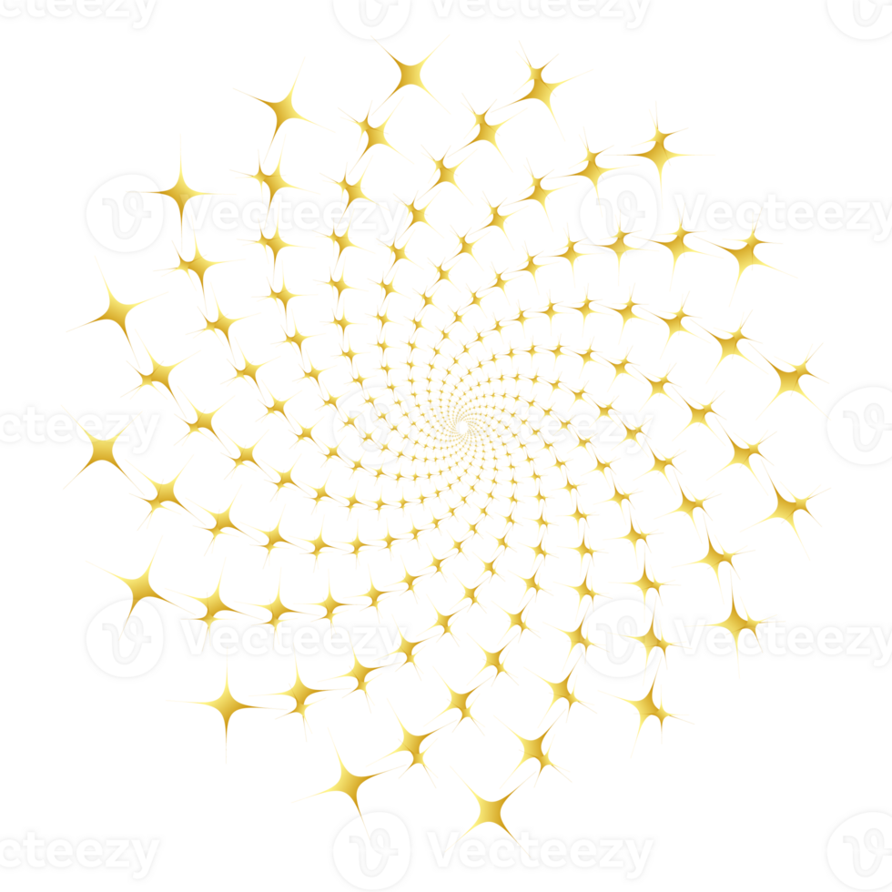 abstrakt guld glitter skinande stjärnor virvla runt png