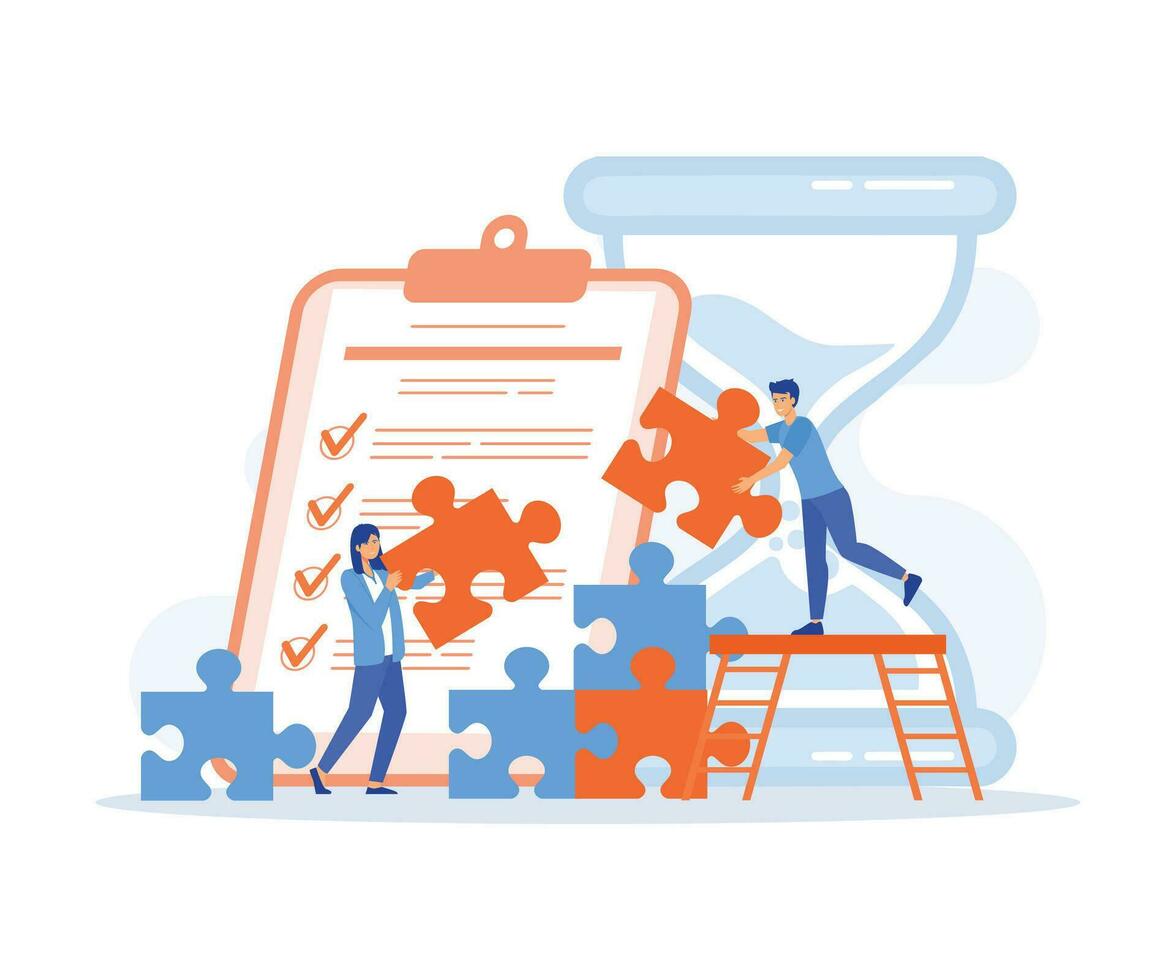 Project management. Business process and planning, work flow organization, flat vector modern illustration