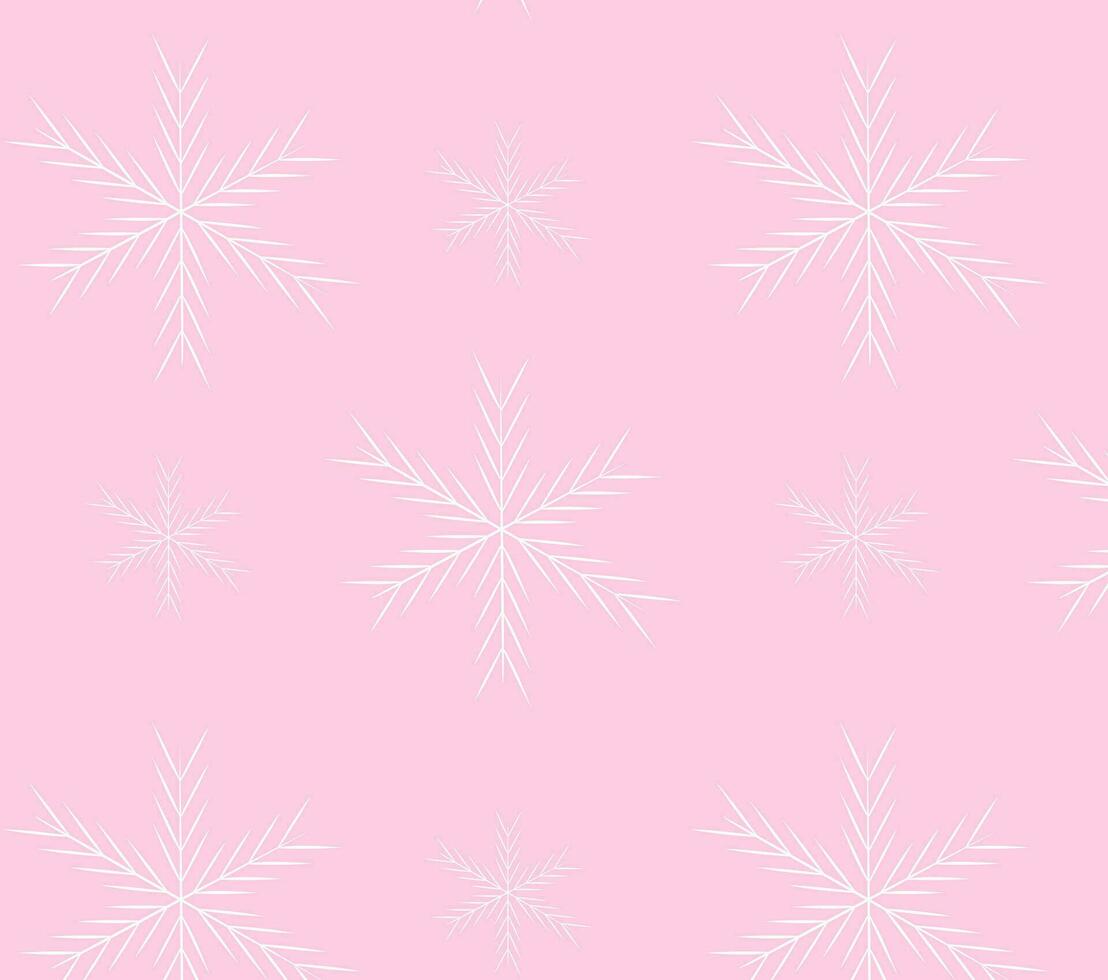 Christmas seamless pink snowflakes pattern. Vector EPS10