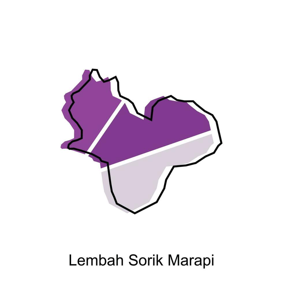 vector map of Lembah Sorik Marapi City colorful design, Province of North Sumatra illustration design template on white background