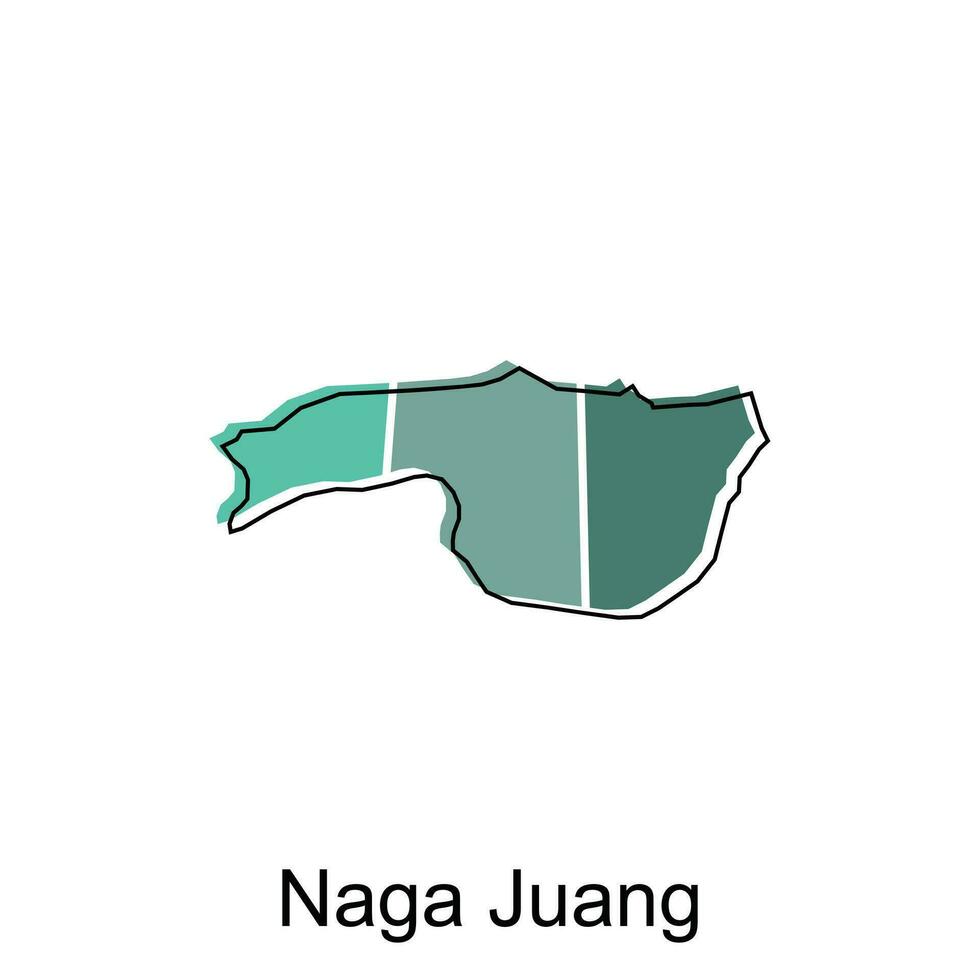 Map City of Naga Juang illustration design, World Map International vector template with outline graphic sketch style isolated on white background