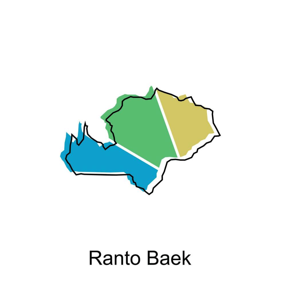 vector map of Ranto Baek City colorful design, Province of North Sumatra illustration design template on white background