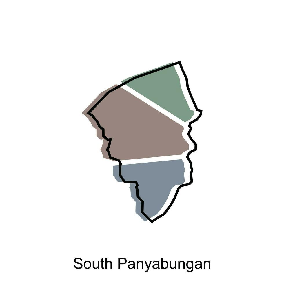 Map City of South Panyabungan illustration design, World Map International vector template with outline graphic sketch style isolated on white background