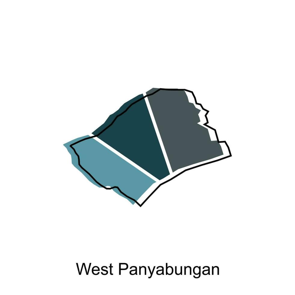 mapa ciudad de Oeste panyabungan ilustración diseño, mundo mapa internacional vector modelo con contorno gráfico bosquejo estilo aislado en blanco antecedentes