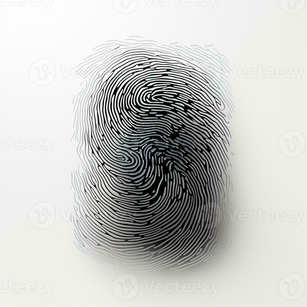 Hand fingerprints on a white background - AI generated image photo