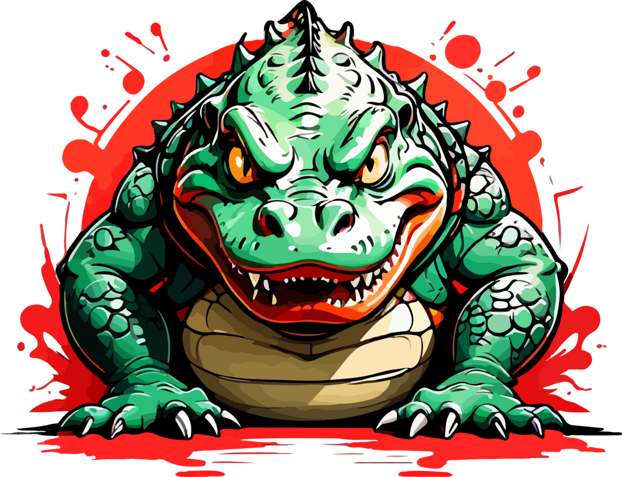 Alligator Illustration Clip Art AI Generative png