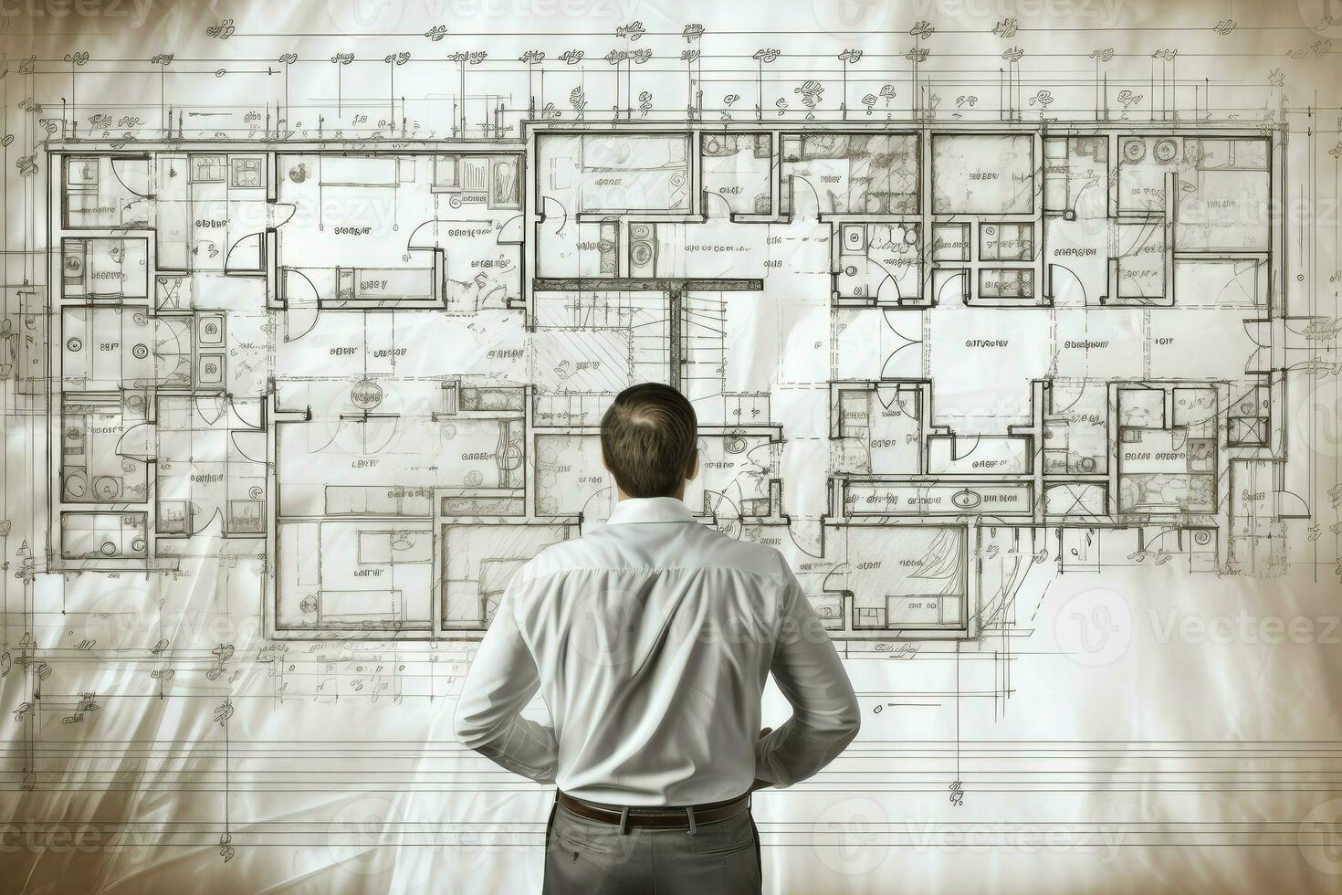 Architect house plan engineer. Generate AI photo
