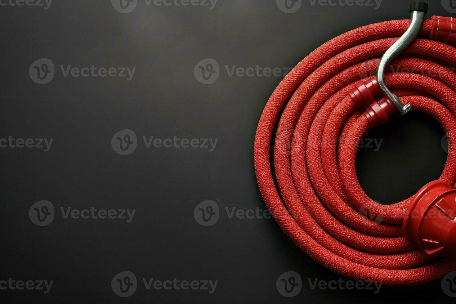 Industrial Red fire hose mockup. Generate Ai photo