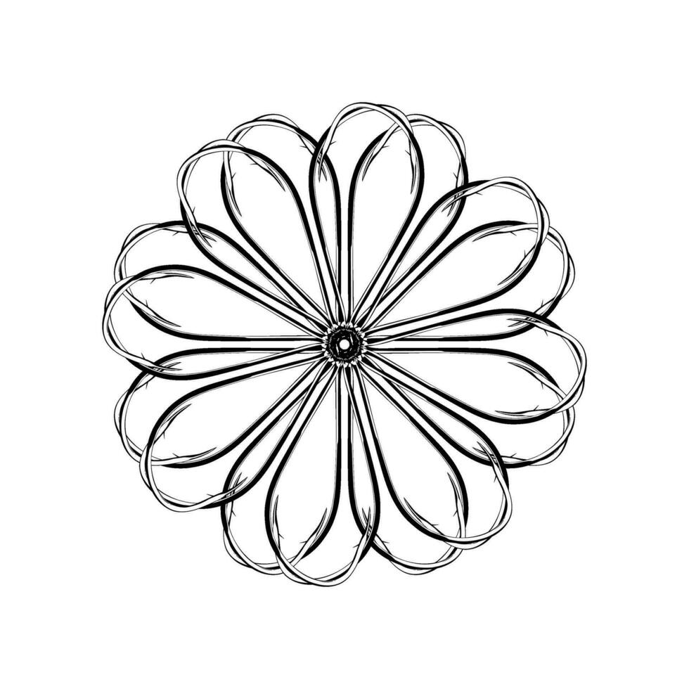 Artistic Circle Shape Created from Fishing Hook Silhouette Composition, can use for Logo Gram, Decoration, Ornate, Art Illustration or Graphic Design Element. Vector Illustration
