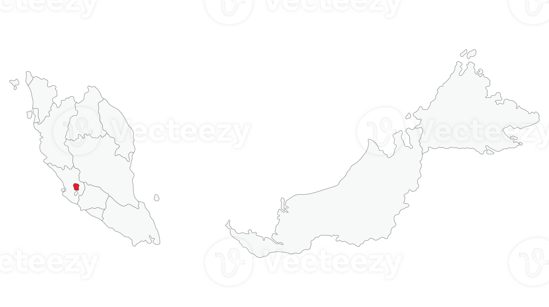 Map of Malaysia with Kuala Lumpur a capital city png