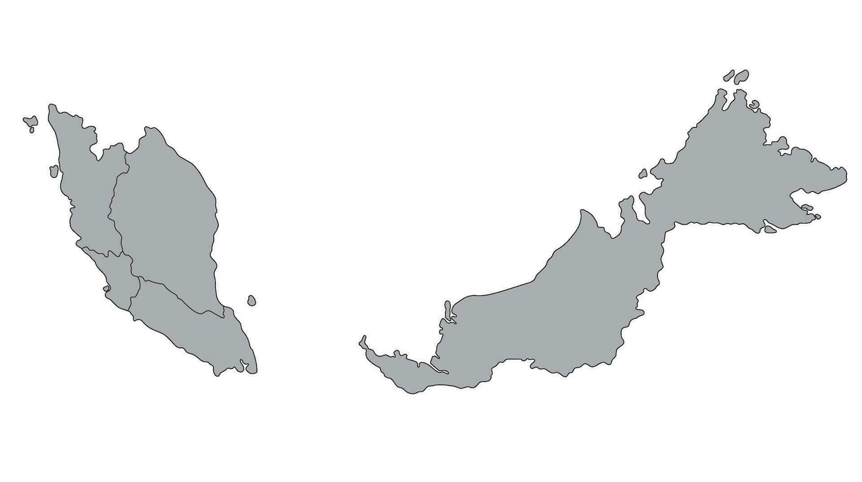 Malaysia map with main regions. Map of Malaysia vector